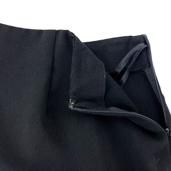 Geoffrey Beene Sport Midi Skirt Size 8P Straight Black Side Slits Zip Classic - Picture 9 of 9